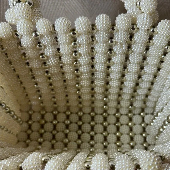 Evening Bag Madison West Silver and Pearl Beaded Mini Bag - Picture 8 of 8